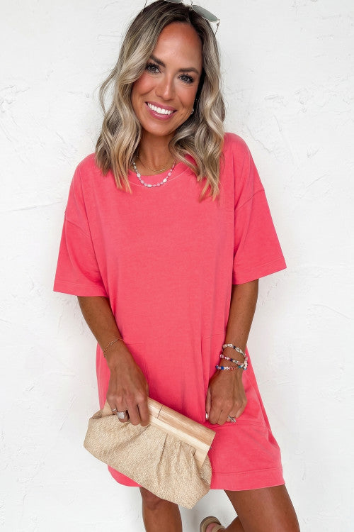 Tshirt Dress in Coral