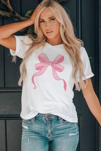 Pink Bow Short Sleeve Tee - Coquette