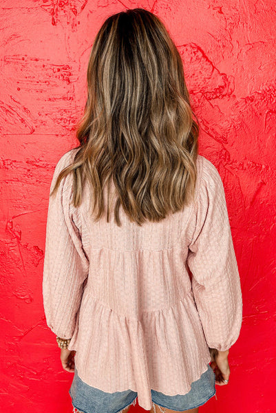 Light Pink Crinkle Textured Flowy Top