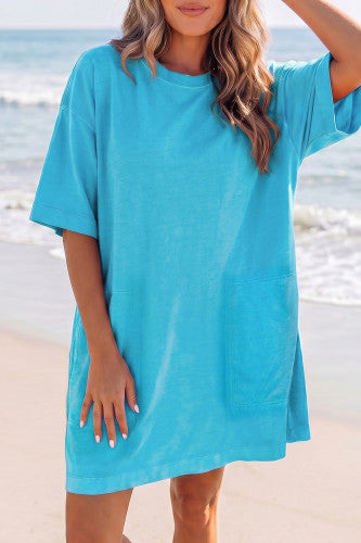 Tshirt Dress in Bright Blue