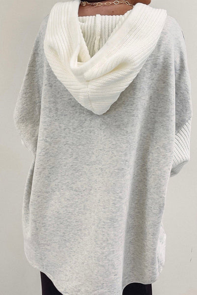 Gray Sweater Sleeve Shacket