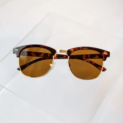 Sunglasses - Tortoise and Gold Rims - Aviator - Gold Round - Multiple Styles