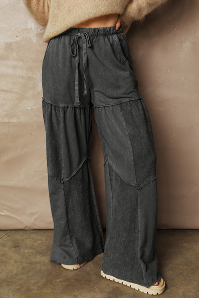 Vintage Black Mineral Wash Boho Pants