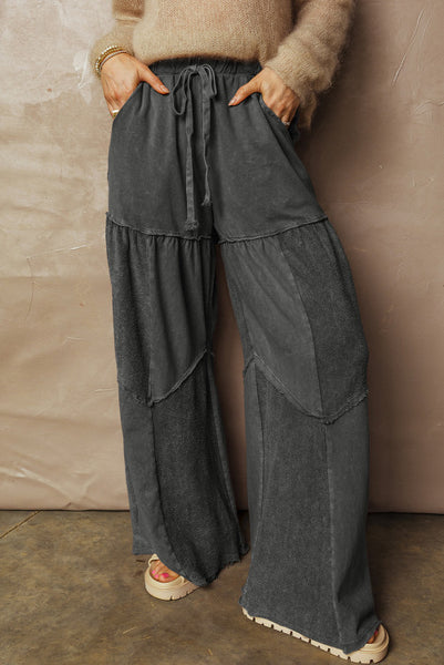 Vintage Black Mineral Wash Boho Pants