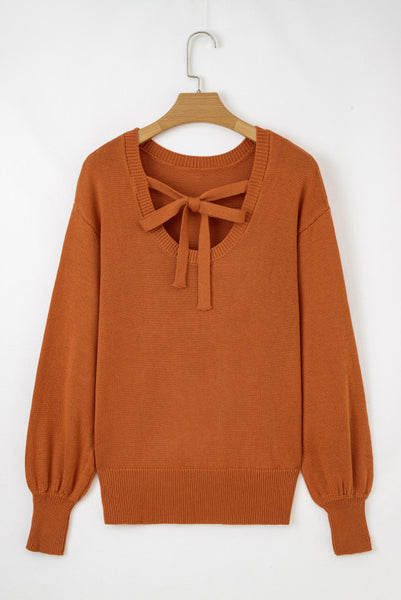Rust Tie Back Sweater