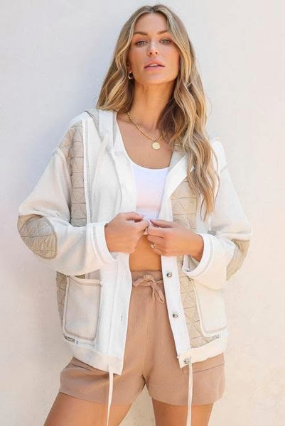 Beige Quilted Patchwork Jacket