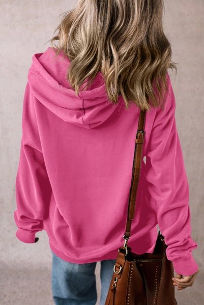 Pink Hooded Pullover with Kangaroo Pockets