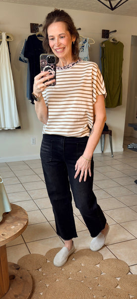 Black Frayed Hem Cropped Jeans