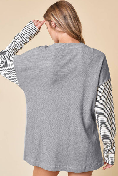 Open Front Colorblock Cardigan