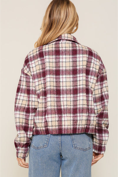 Plaid Cropped Jacket - Fully Lined