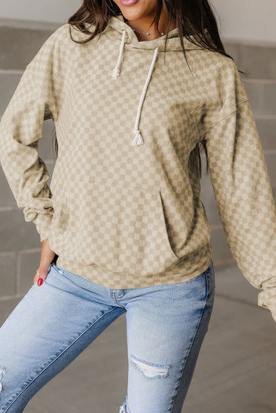 Khaki Checkered Hoodie