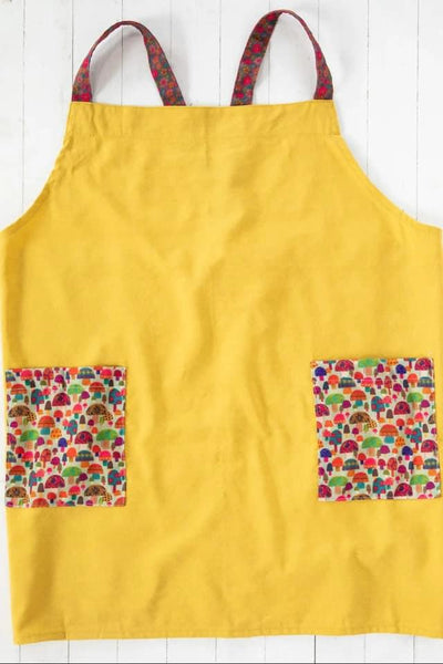 Yellow and Floral Patchwork Crossback Apron - Natural Life