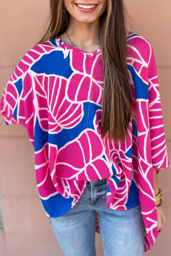Tropical Print Oversized Top