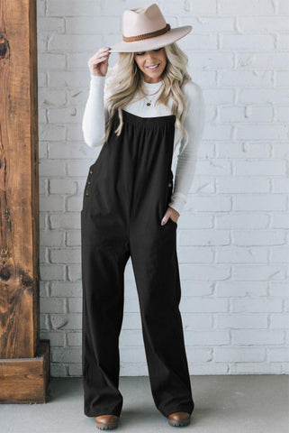 Black Corduroy Overall with Pockets