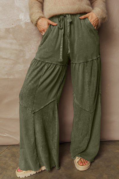 Vintage Green Mineral Wash Boho Pants