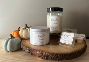 Pumpkin Spice Candle Collection - Jar Candle - Tin Candle - Wax Melts