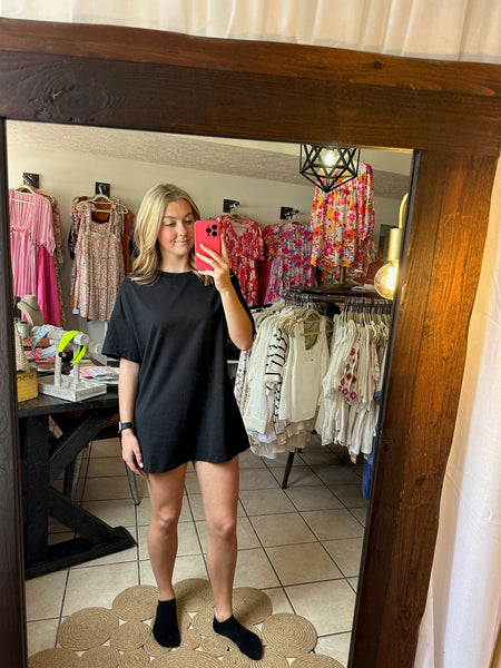 Simple Black Tunic Tee