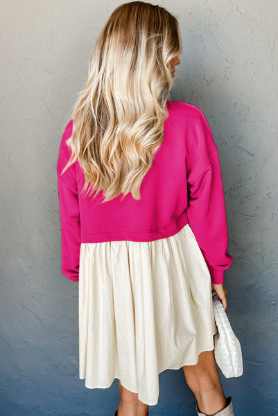 Rose Pink Sweatshirt and Poplin Dress