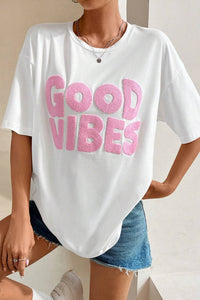 Good Vibes Chenille Lettering Tee