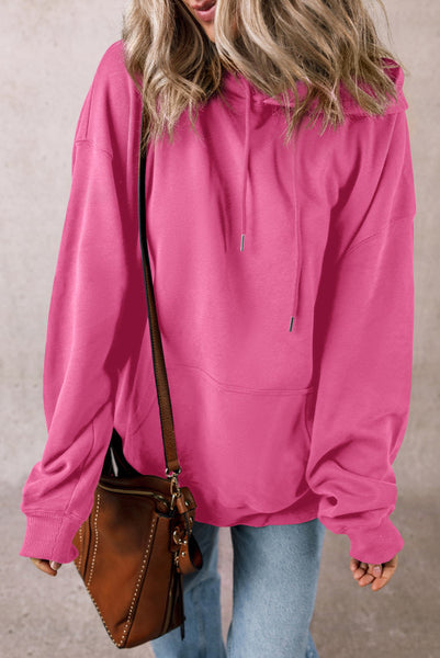 Pink Hooded Pullover with Kangaroo Pockets