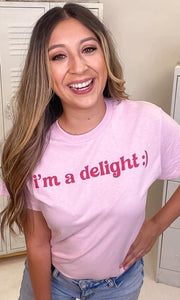 Youth - Pink ‘I’m a Delight :)’ Tee - T-shirt
