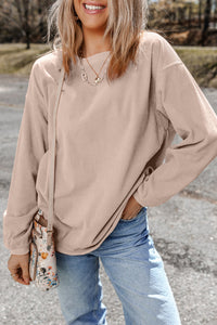 Cream Long Sleeve Corded Pullover