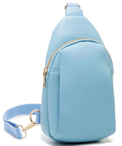 Bright Pink or Bright Light Blue  Faux Leather Sling Bag