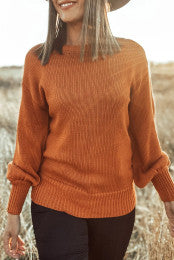 Rust Tie Back Sweater