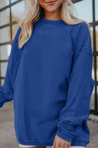 Royal Blue Long Sleeve Corded Pullover