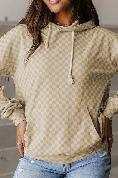 Khaki Checkered Hoodie