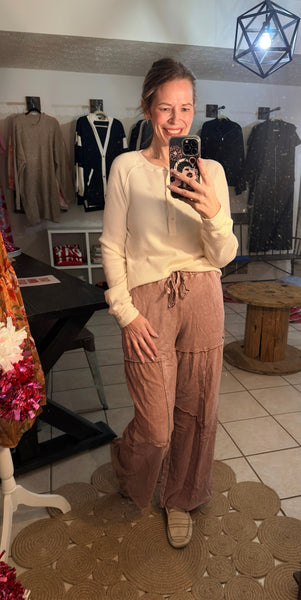 Vintage Mauve Mineral Wash Boho Pants