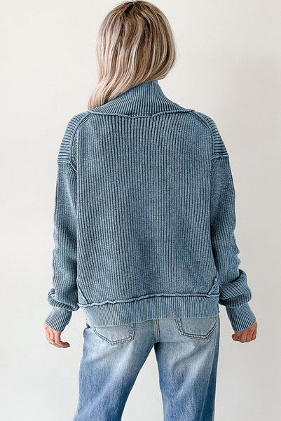 Open Front Exposed Seam Cardigan with Uneven Hemline