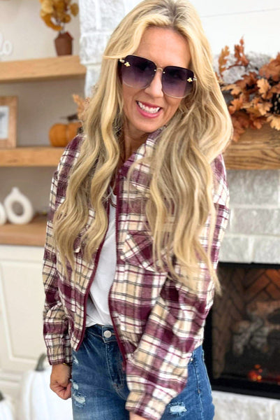 Plaid Cropped Jacket - Fully Lined