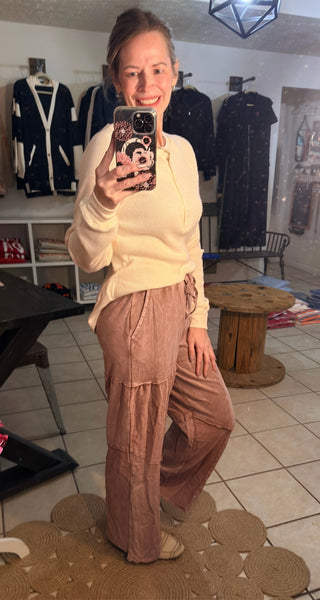 Vintage Mauve Mineral Wash Boho Pants