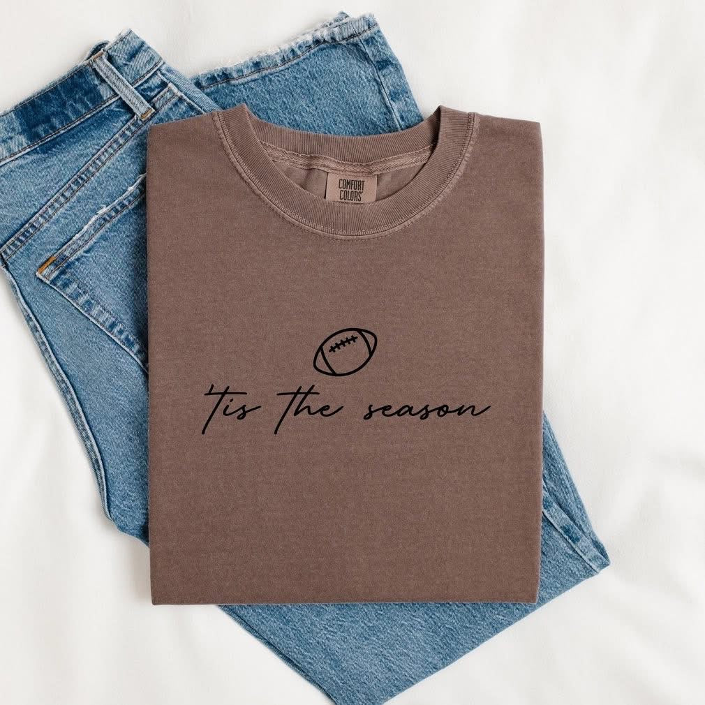 Brown ‘tis the season Football Tee - Comfort Colors