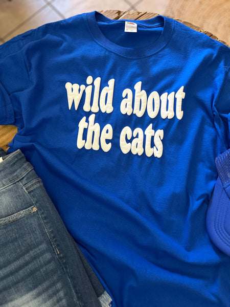 Wild About the Cats - Puff Lettering T-shirt - Kentucky Wildcats