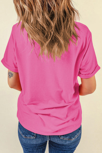Candy Pink Short Sleeve Tee with Friendly Ghost and Stars