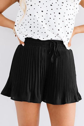 Black Pleated Dressy Shorts