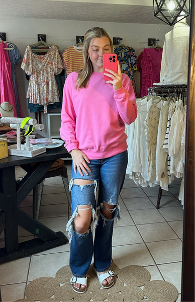 Pink Pullover Sweatshirt