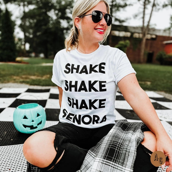 Shake Shake Shake Senora Tee - White Halloween T-shirt