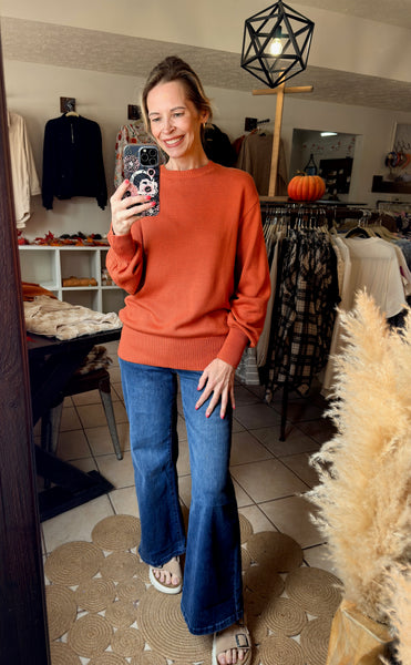 Rust Tie Back Sweater