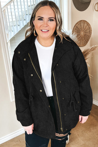 Curvy Black Corduroy Jacket