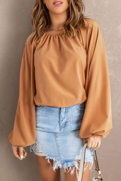 Orange Lantern Sleeve Top