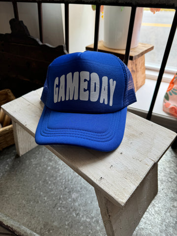 GAME DAY - Trucker Hat - Blue and White - Trojans - Kentucky