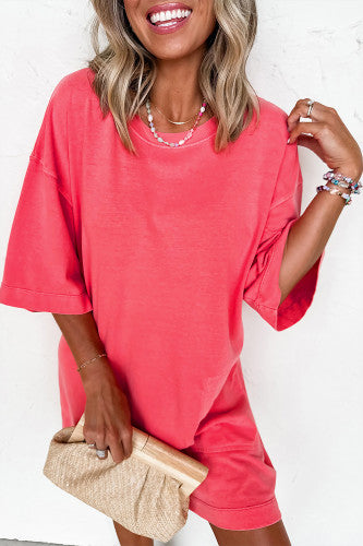 Tshirt Dress in Coral