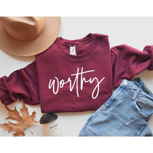 Burgundy ‘Worthy’ Sweatshirt