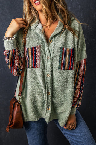 Aztec Print and Green Shacket