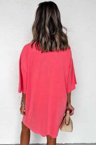 Tshirt Dress in Coral