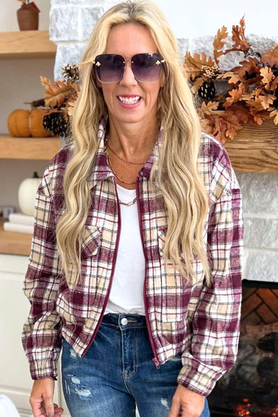 Plaid Cropped Jacket - Fully Lined