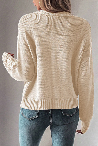 Beige Knit Cardigan